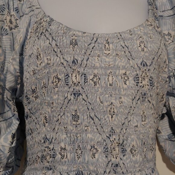 Omika Baby Blue Floral Blair Midi Addison Harbor Dress Smocked Tiered. XL NWT - Picture 9 of 11